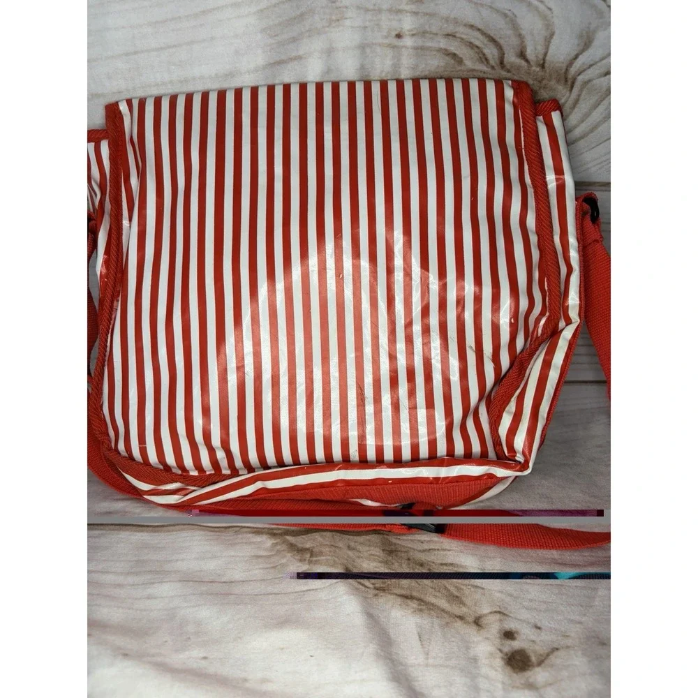 Vintage Mickey Mouse Cooler Messenger Bag Striped‎ Graphic Design Disney 90s